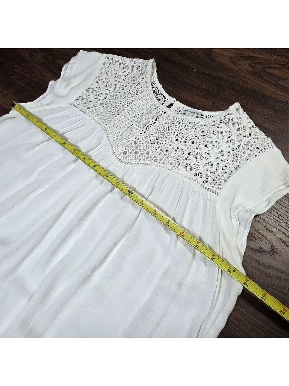 Paraphrase White Crochet Lace T-Shirt Blouse - Picture 4 of 8